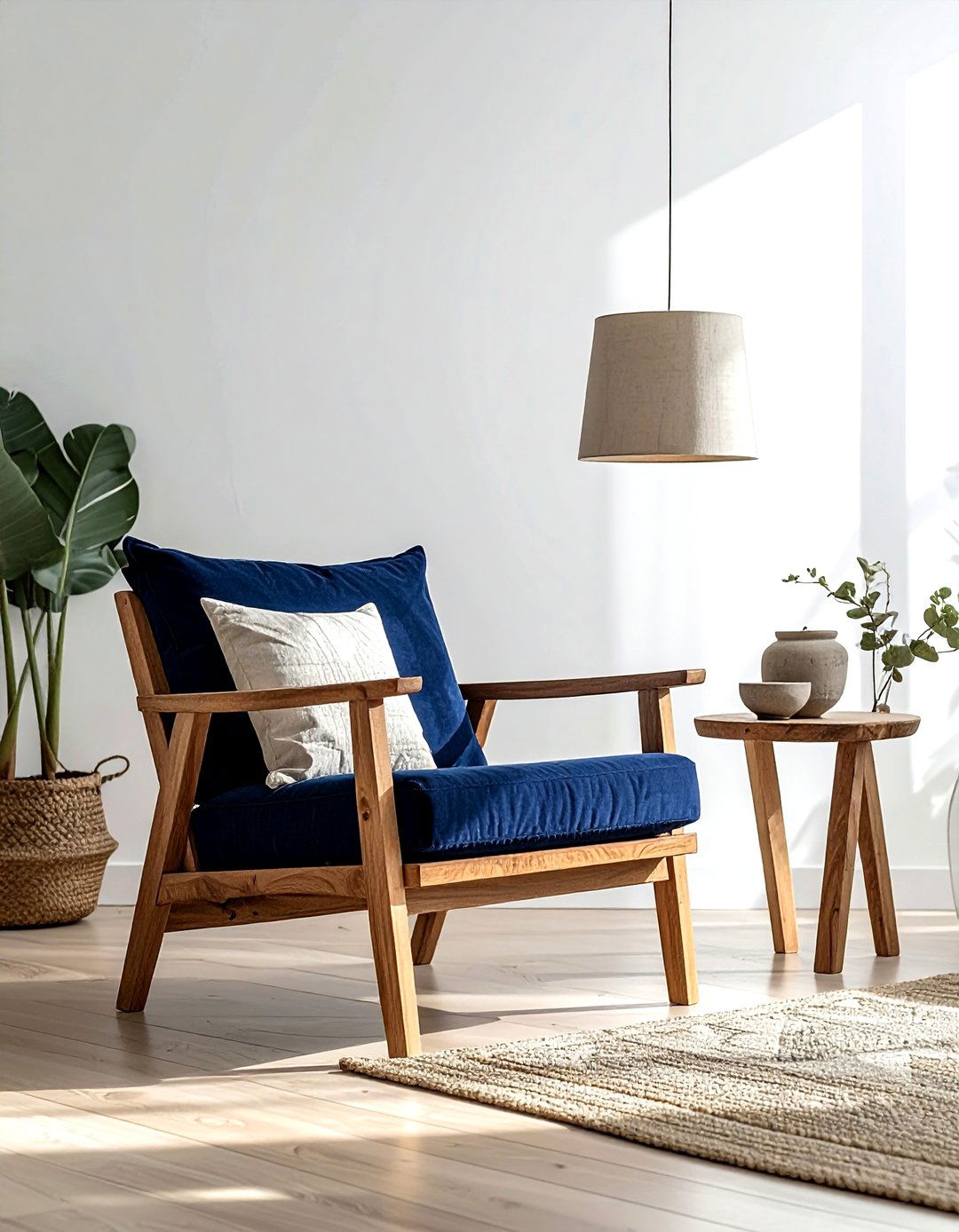 Wooden frame chair - 30 living room reading chair ideas