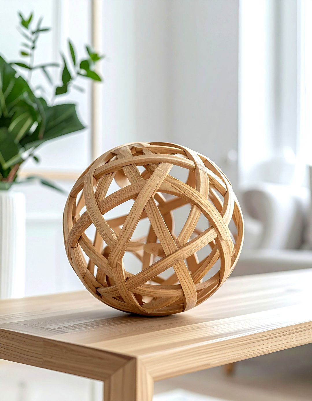 Wooden lattice sphere - 30 sphere decor ideas