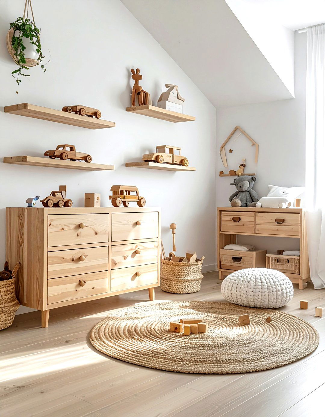 Wooden toy display - 30 children's room decor ideas