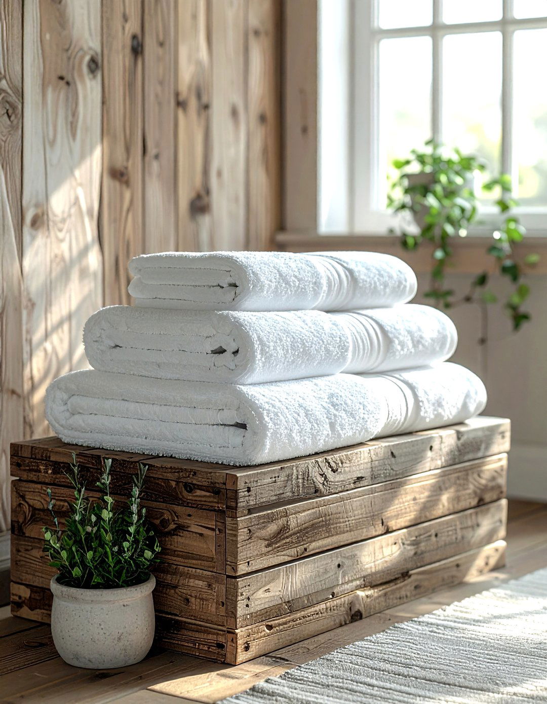 Wooden wall crate - 30 bathroom vertical storage ideas