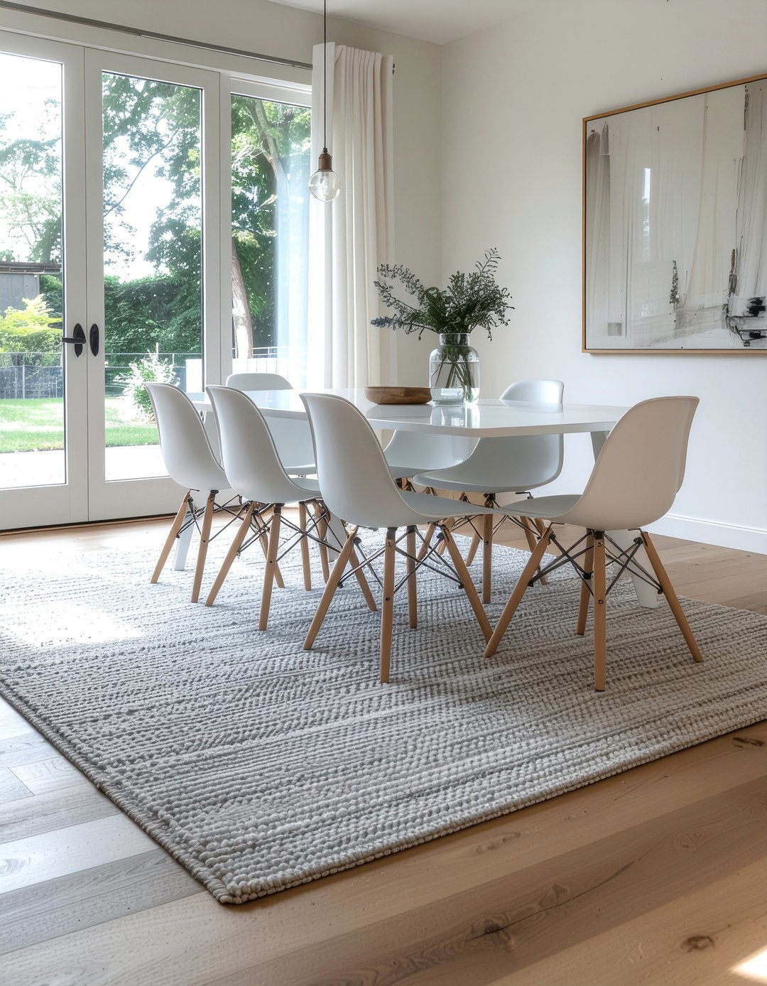 Wool Area Rug - 30 dining room timeless element ideas