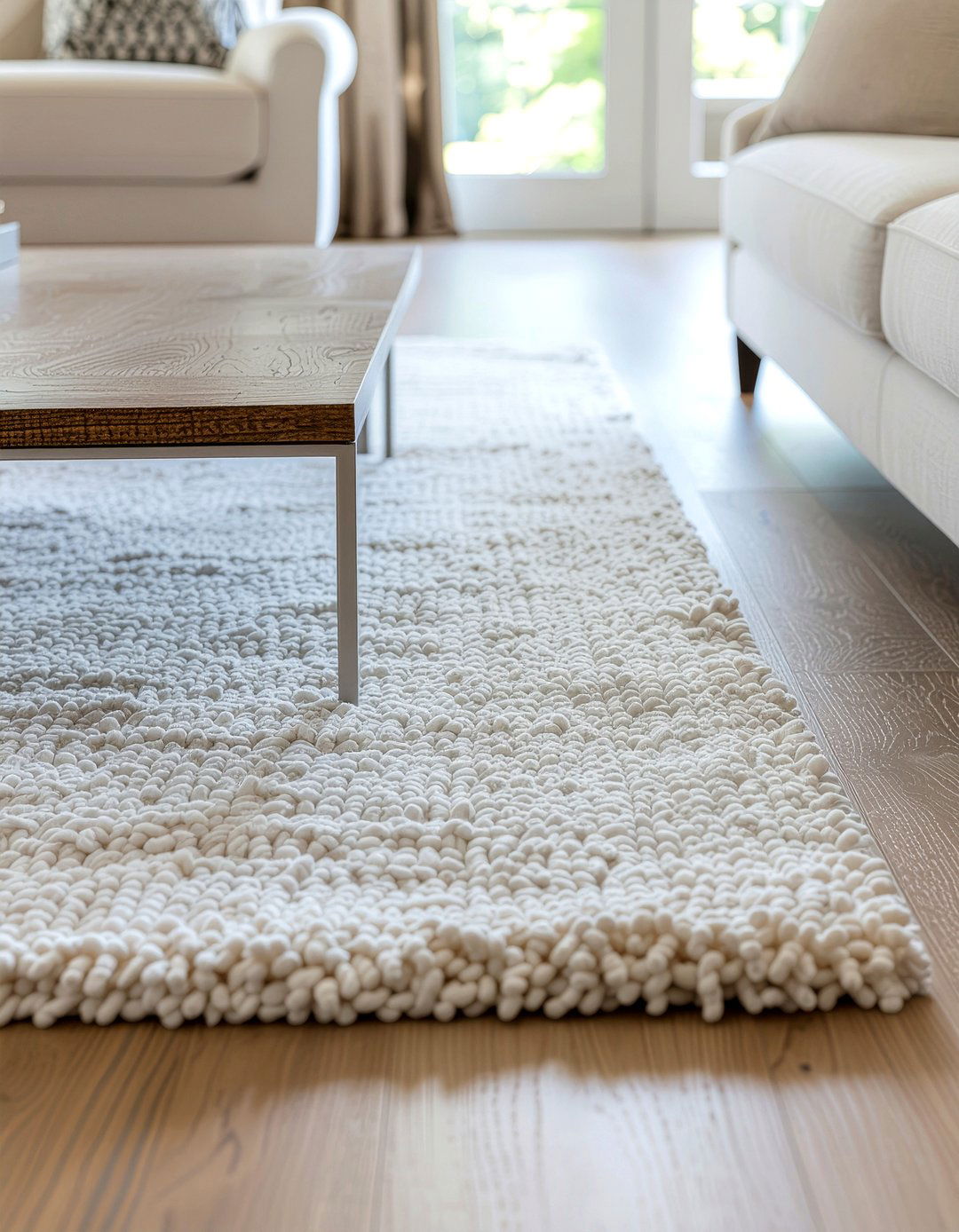 Wool Area Rug - 30 living room Scandinavian furniture ideas