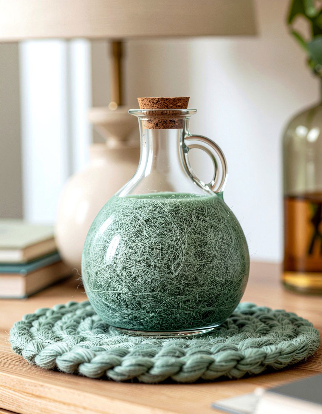 Wool Bedside Carafe Coaster - 30 wool bedroom ideas