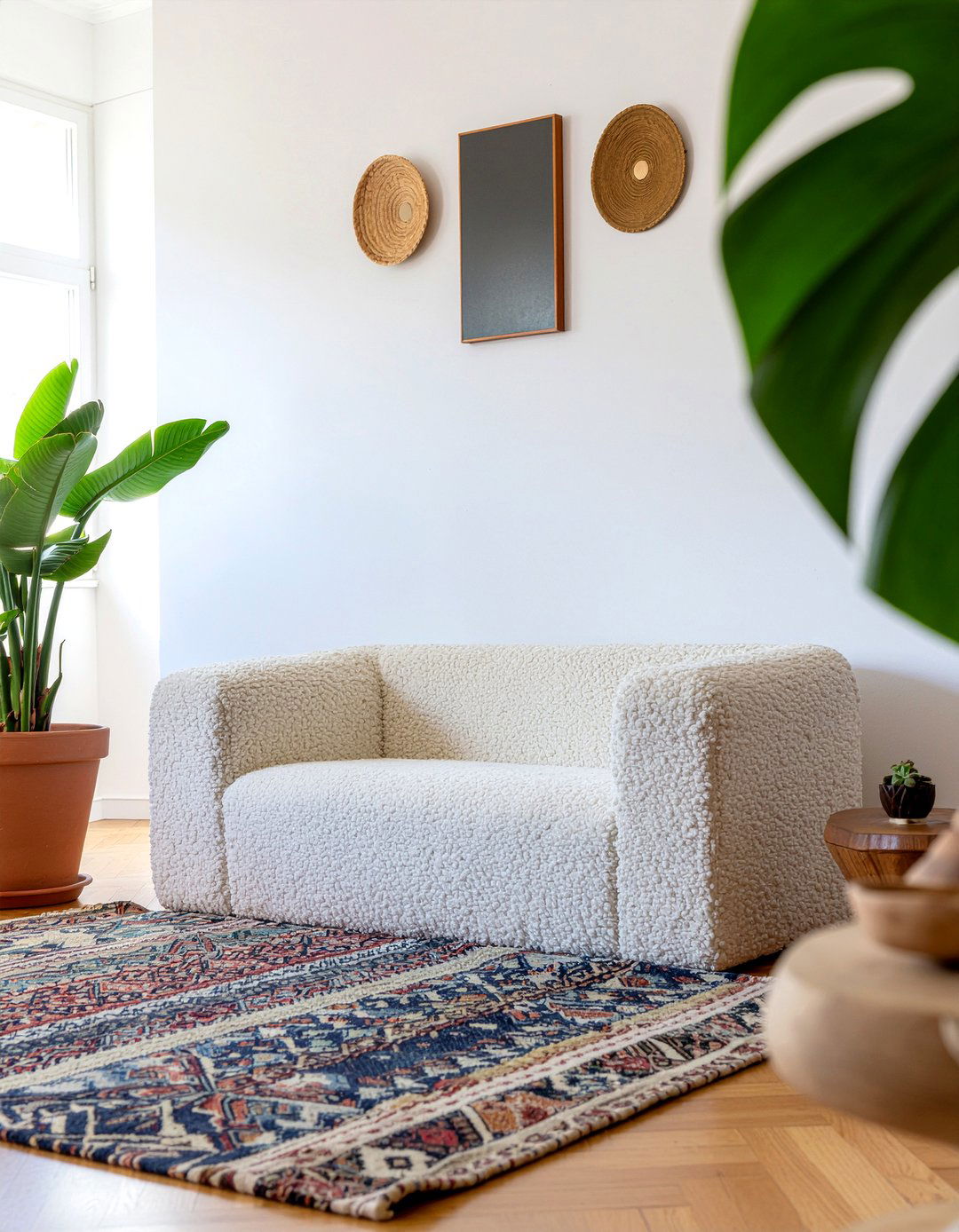 Wool Boucle Sofa - 30 wool living room ideas