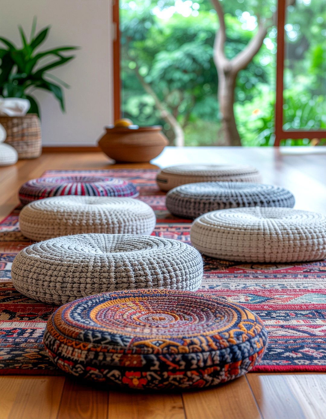 Wool Floor Cushion - 30 wool living room ideas