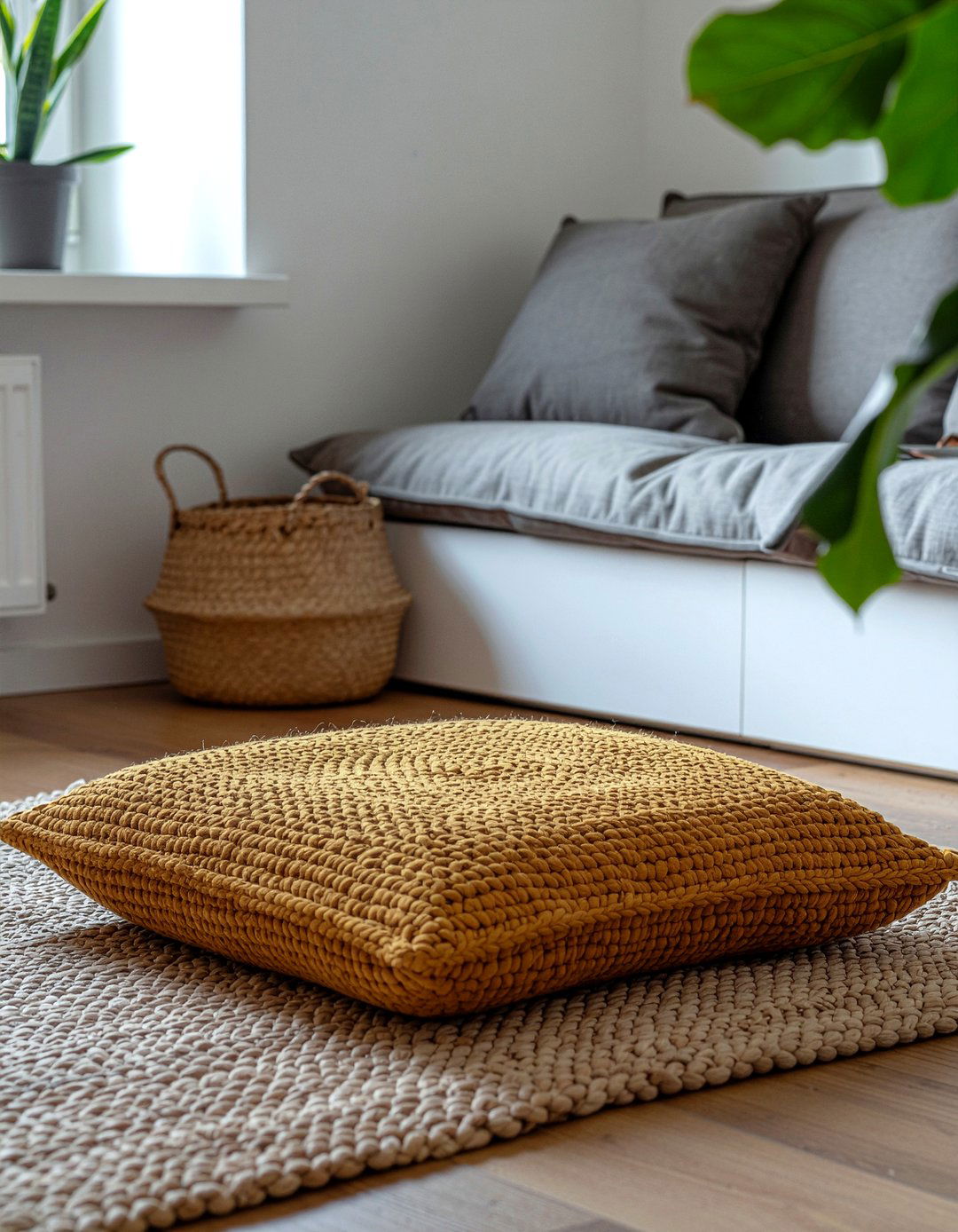 Wool Floor Cushion - 30 wool bedroom ideas