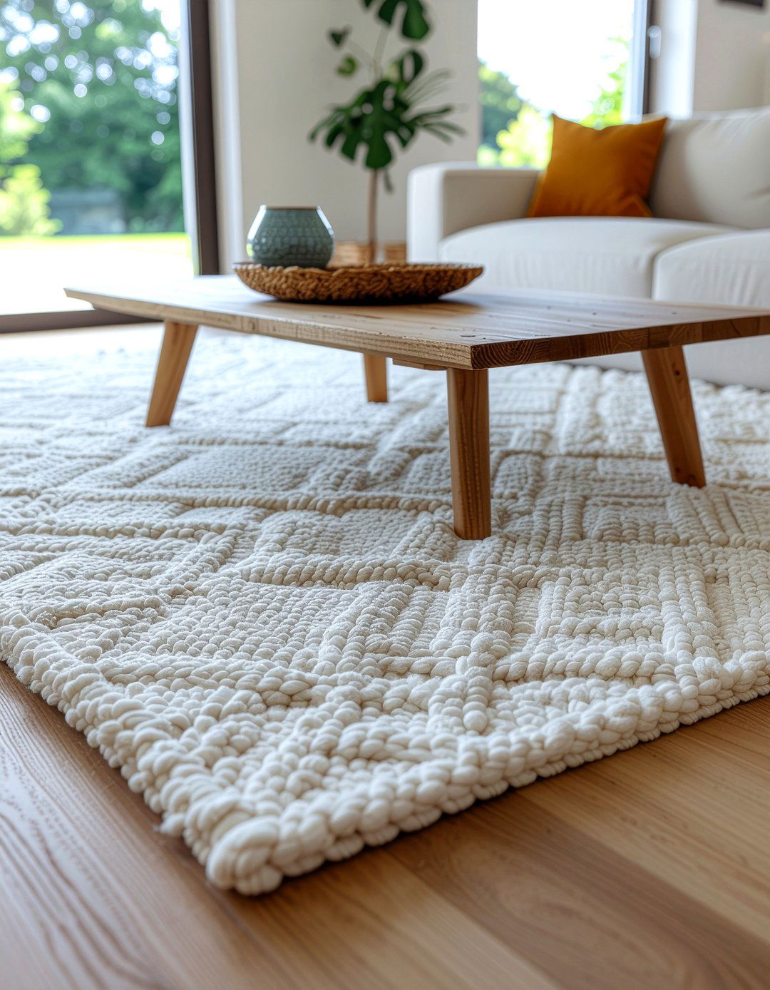 Wool area rugs - 30 wellness living room ideas