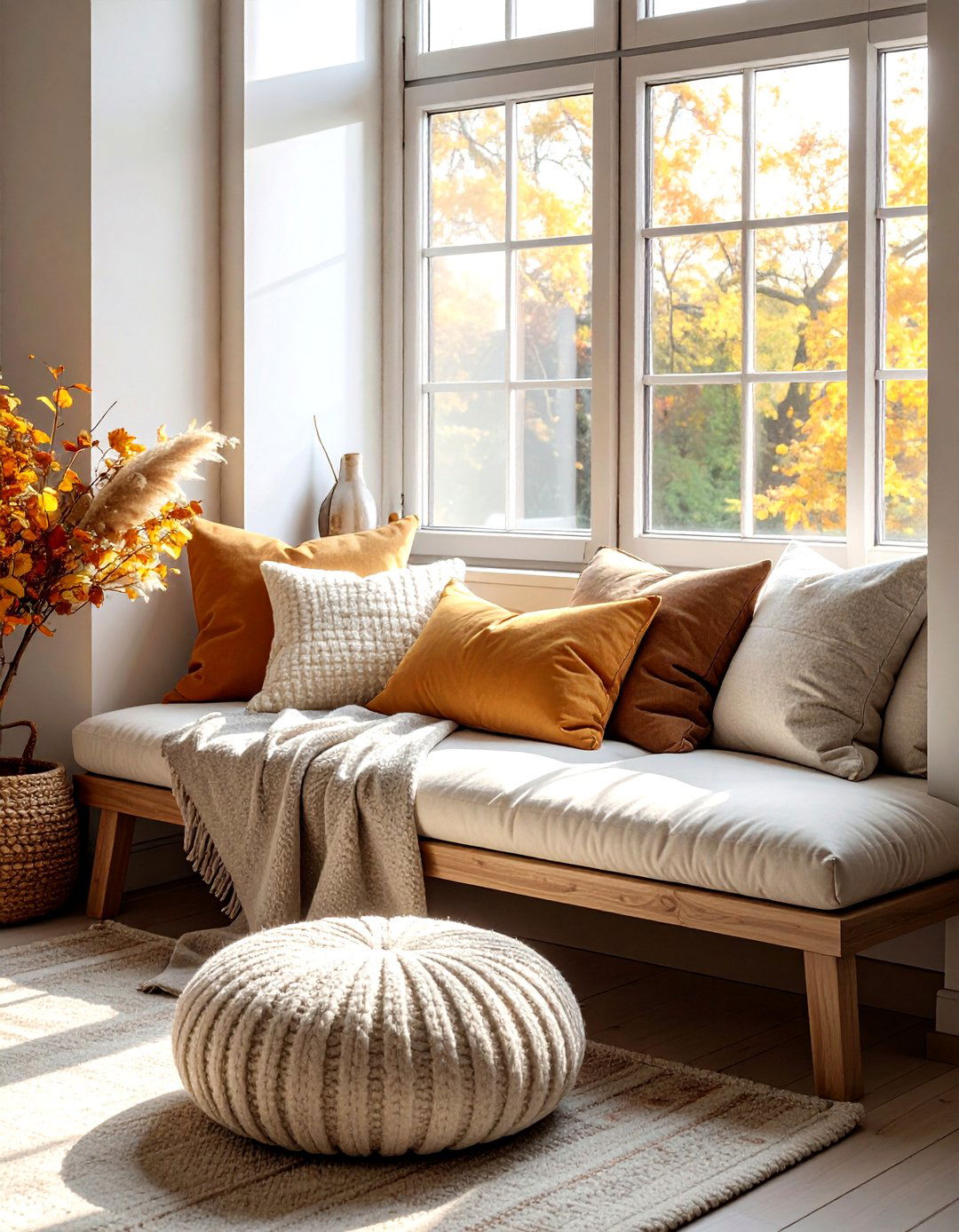 Wool decor window seat - 30 wool decor ideas