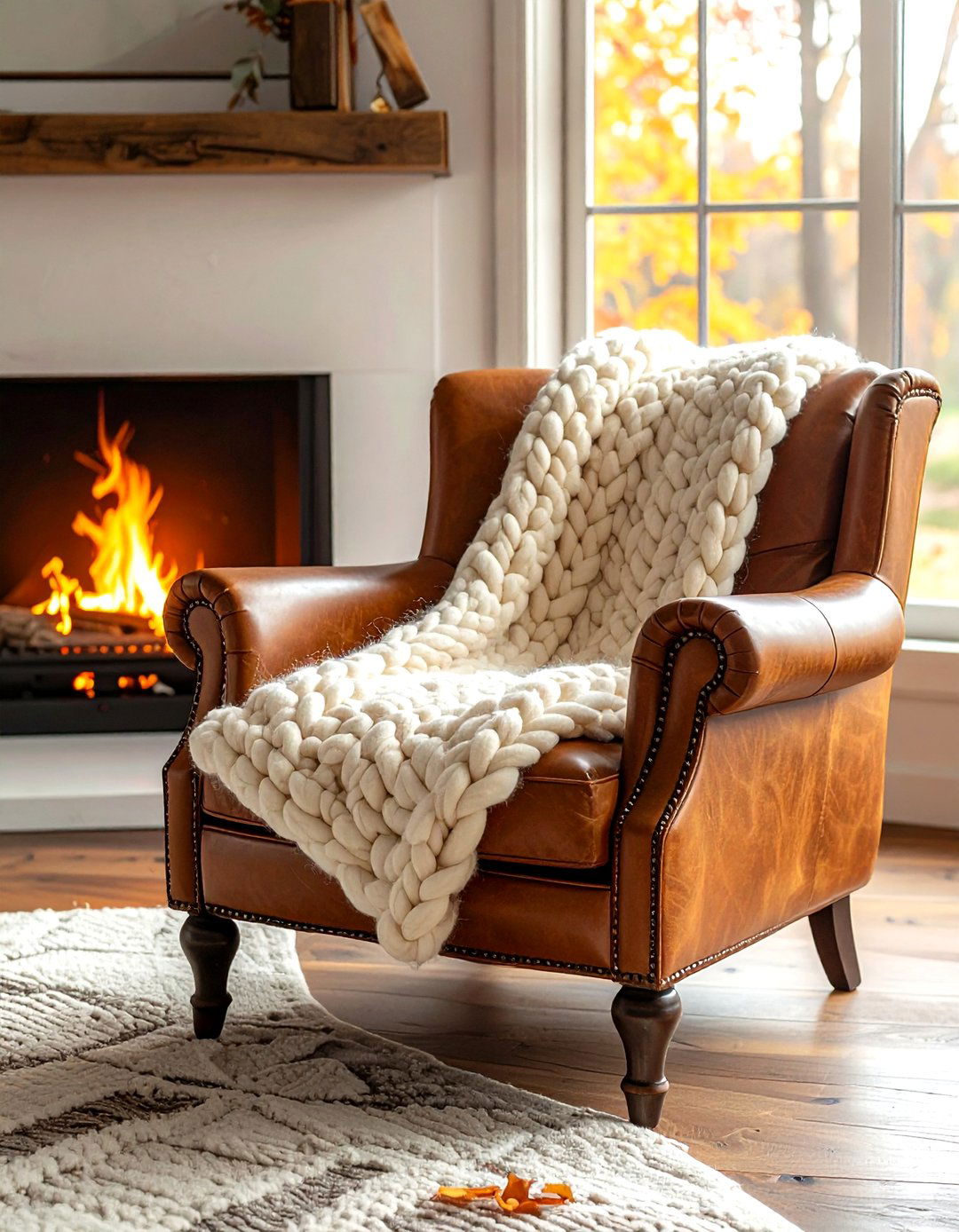 Wool throw blanket - 30 nature-inspired decor ideas