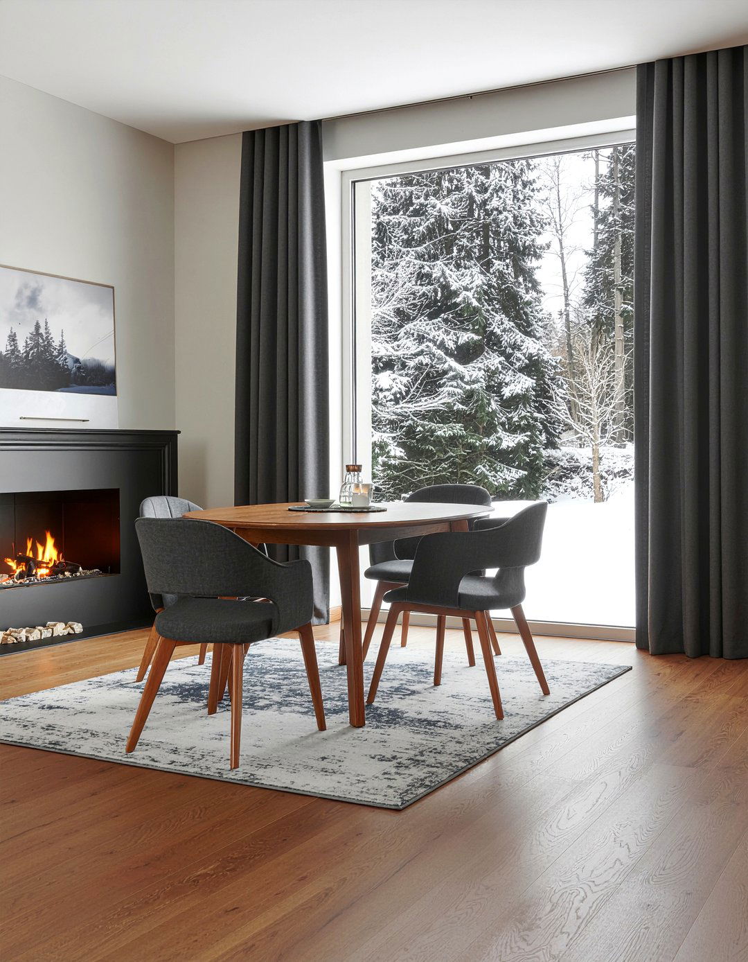 Wool window curtains - 30 environmentally friendly dining room ideas