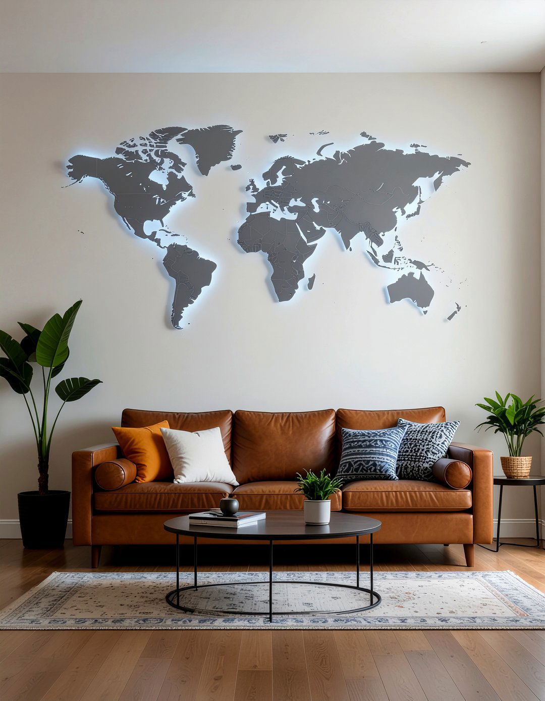 World Map Led Wall Art - 30 living room led signs