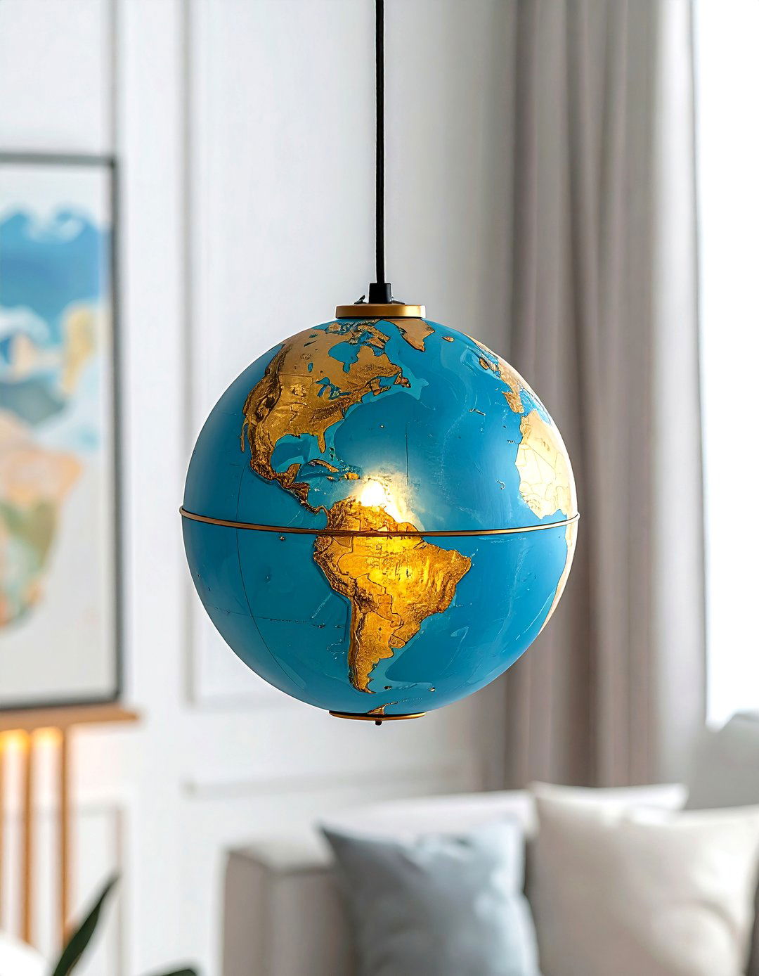 World globe pendant light - 30 repurposed decor ideas