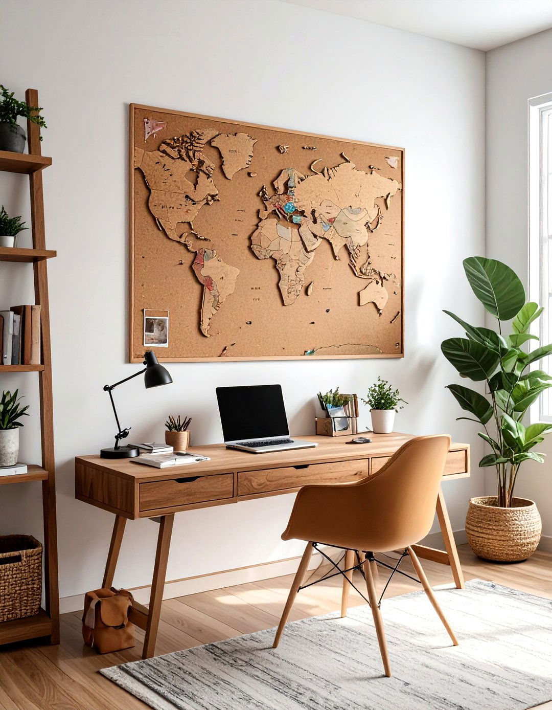 World map cork board - 30 vintage travel decor ideas