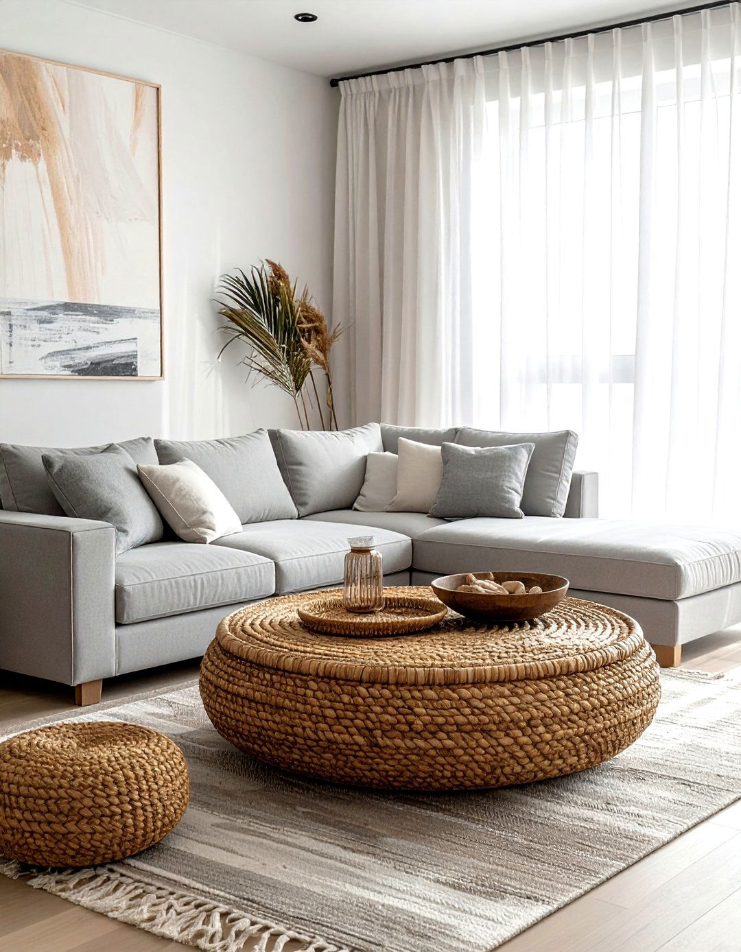 Woven Abaca Coffee Table - 30 living room beach furniture ideas