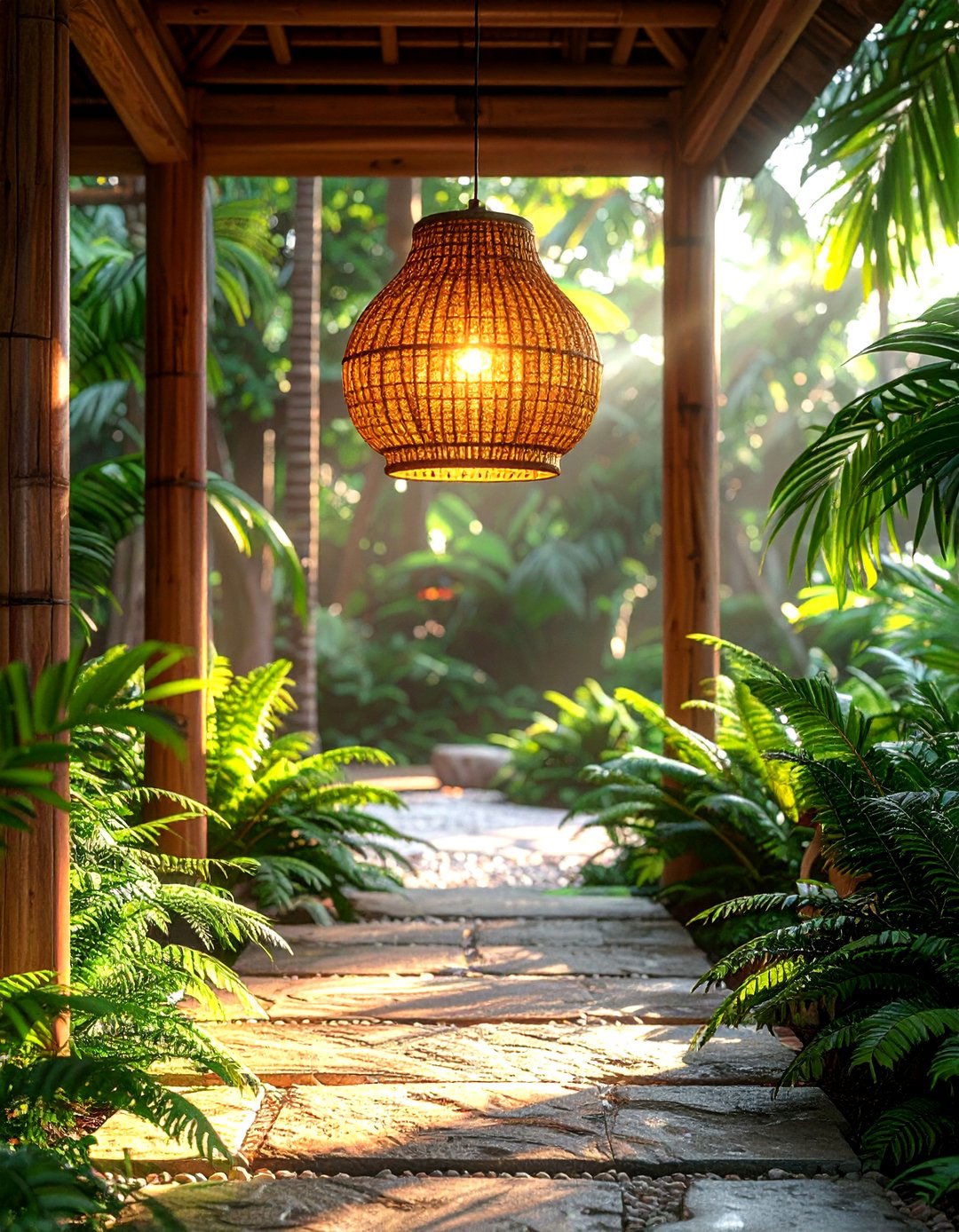 Woven Bamboo Light - 30 dining room pendant lighting ideas