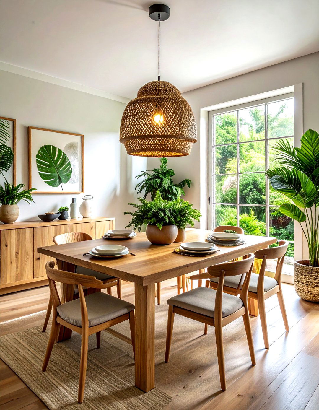 Woven Bamboo Pendant - 30 dining room lighting design