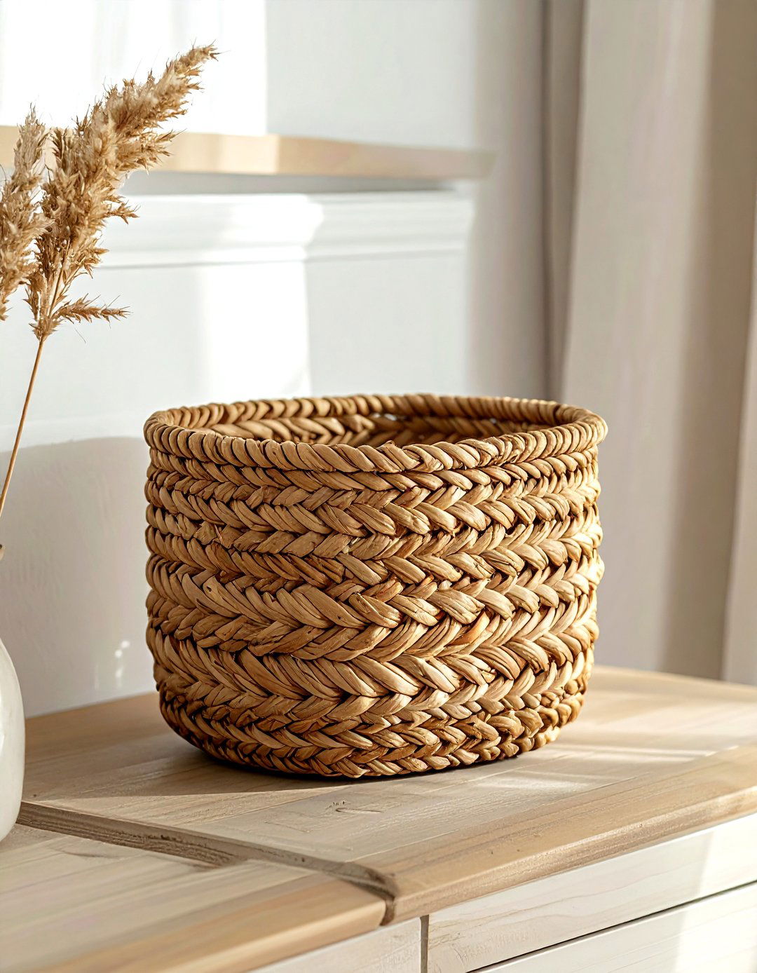Woven Basket - 30 bedside table decor ideas
