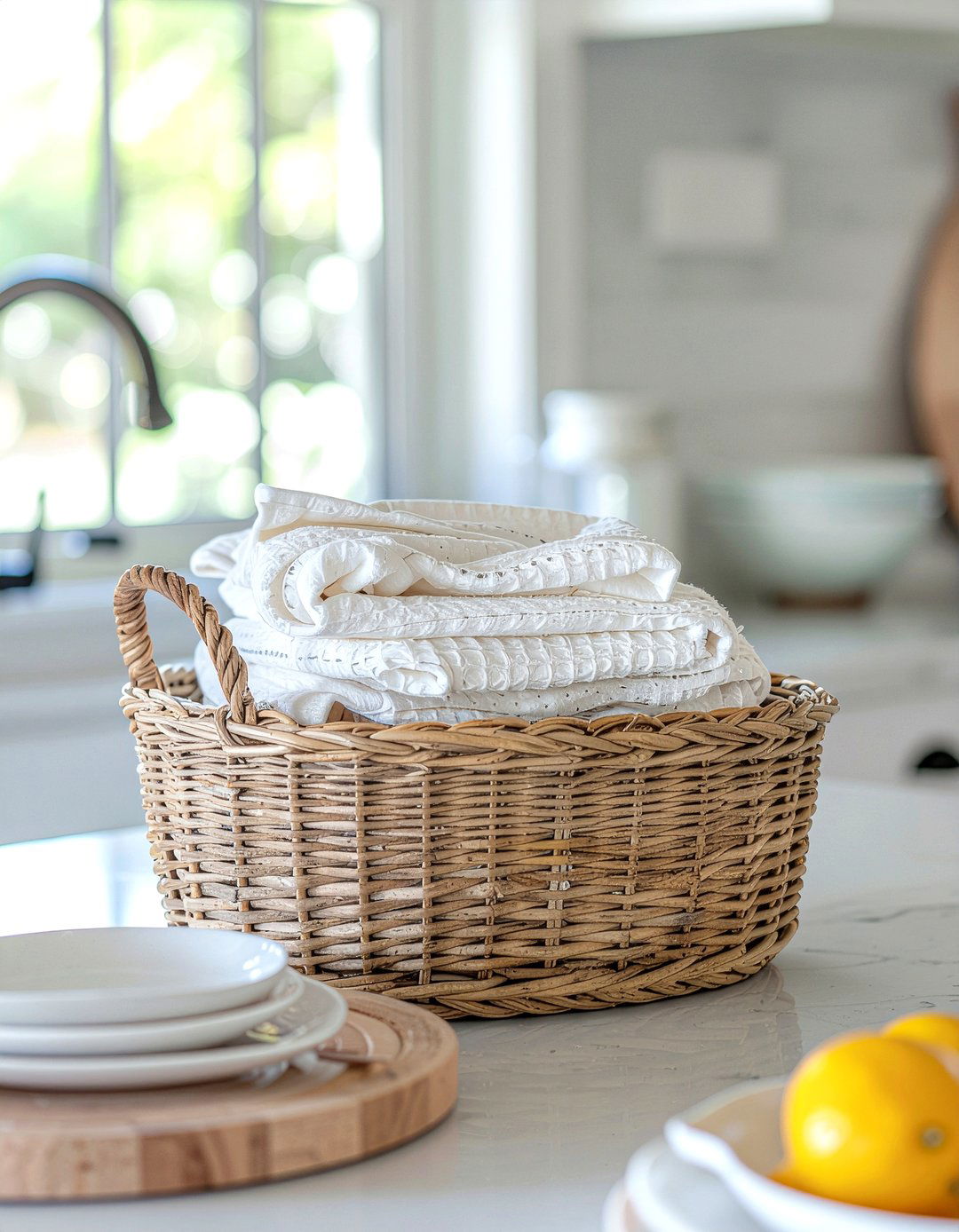 Woven Basket - 30 kitchen countertop decor ideas