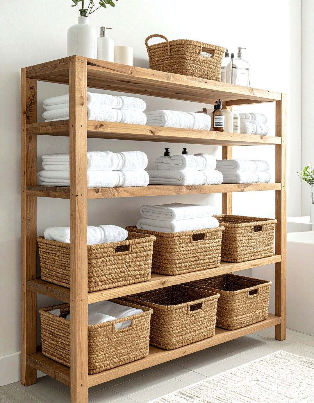Woven Basket Bathroom Storage - 30 natural bathroom ideas