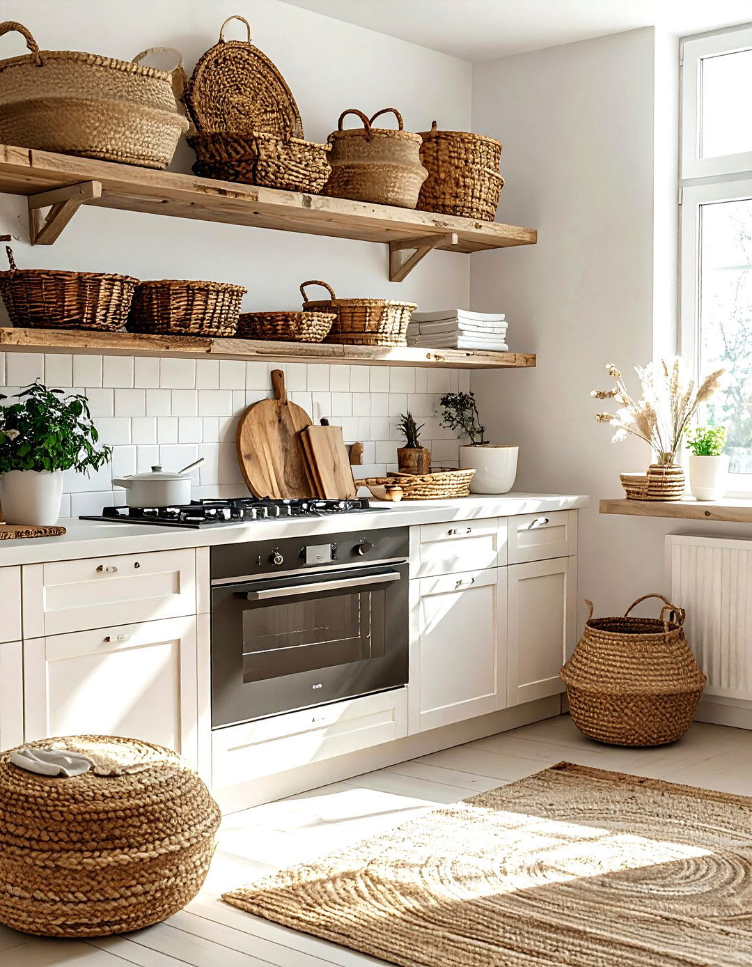 Woven Basket Kitchen - 30 homey kitchen ideas