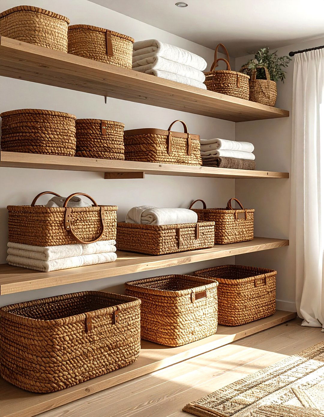Woven Basket Storage - 30 dining room closet organization