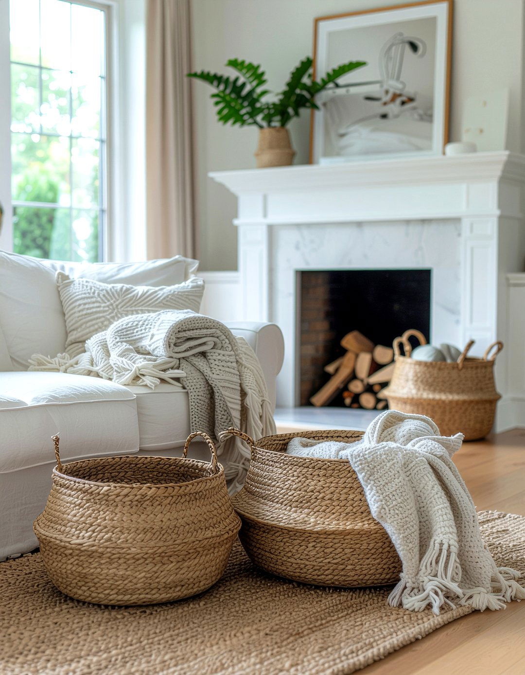 Woven Basket Storage - 30 farmhouse home decor ideas