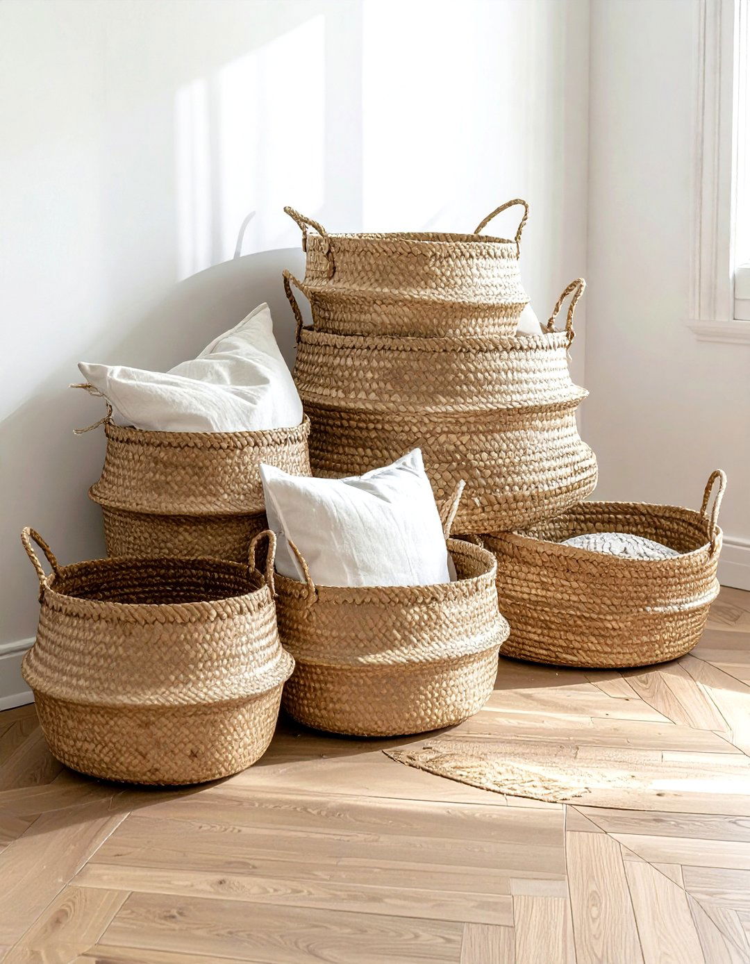 Woven Basket Storage - 30 mindful decor ideas