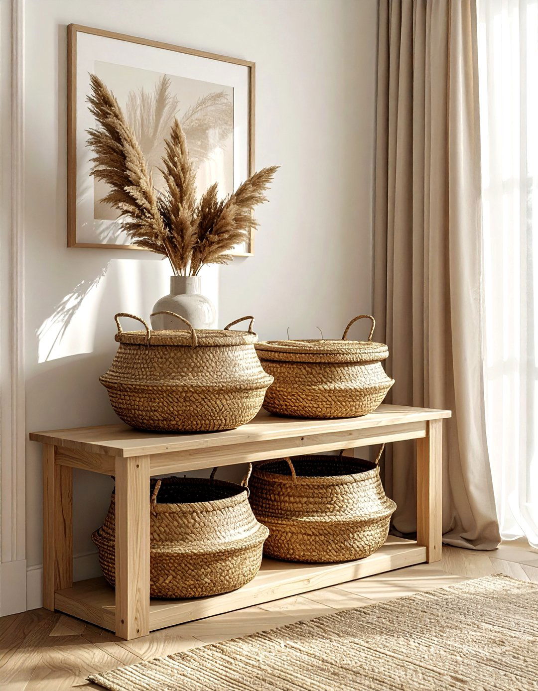 Woven Basket Storage - 30 minimalist home decor ideas