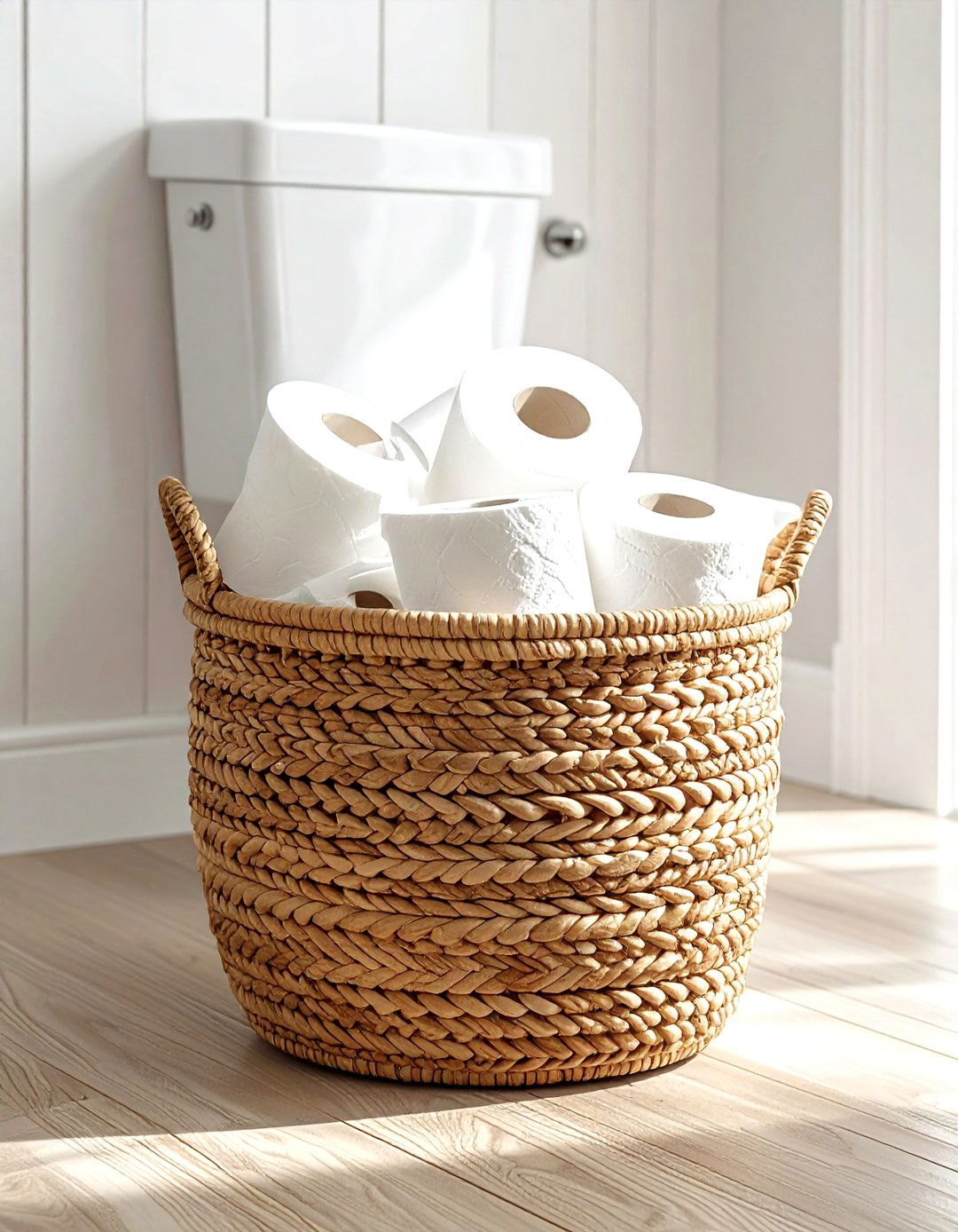 Woven Basket Toilet Paper Holder - 30 toilet paper holder ideas