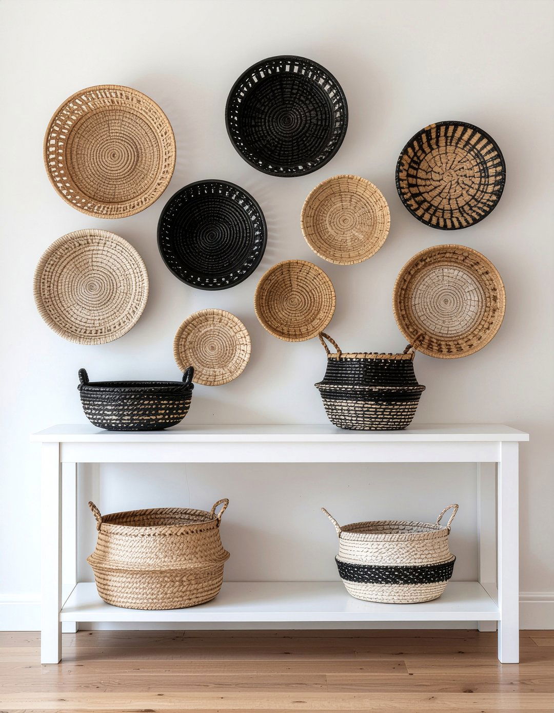 Woven Basket Wall - 30 DIY dining room decor ideas