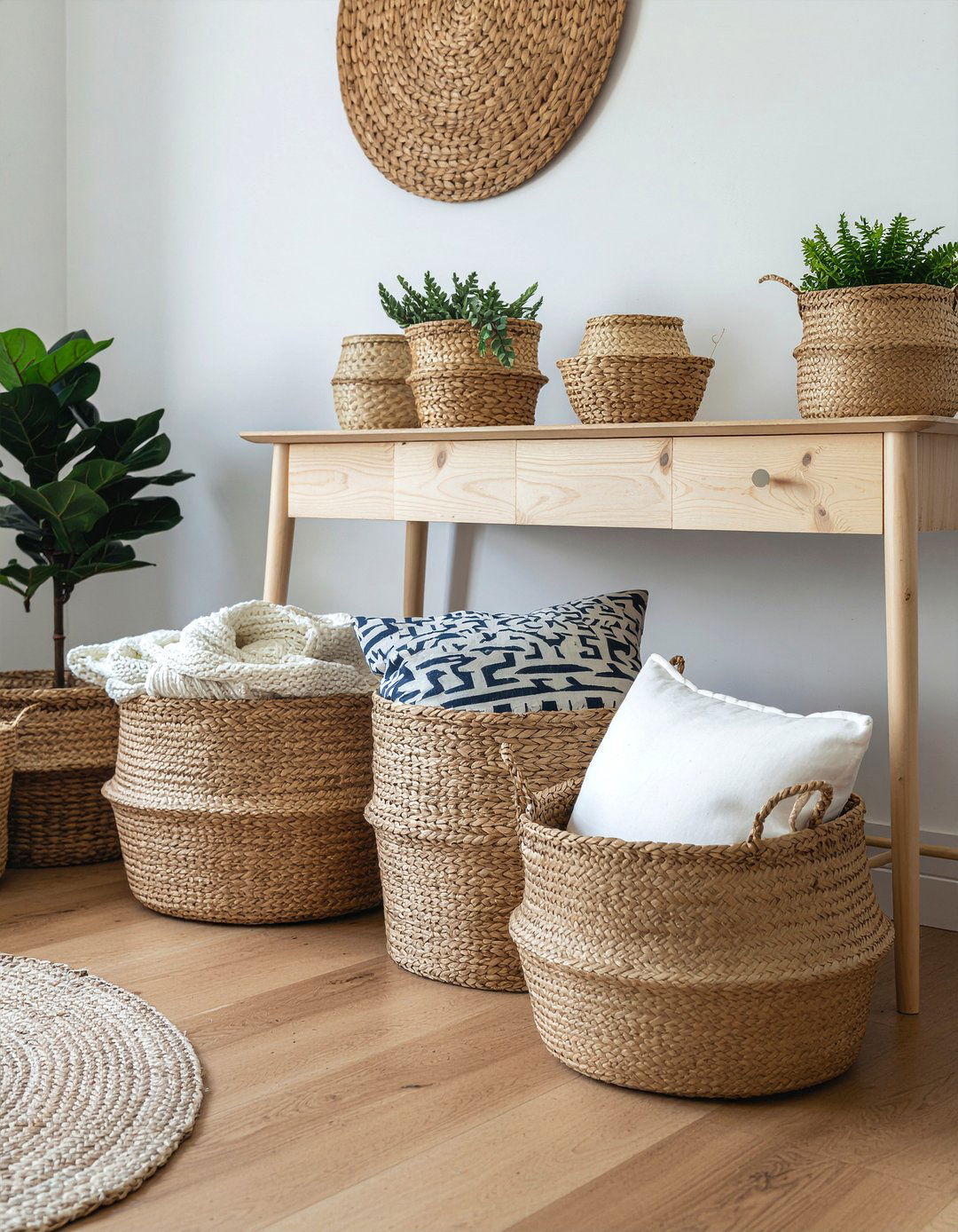 Woven Baskets - 30 family friendly living room ideas