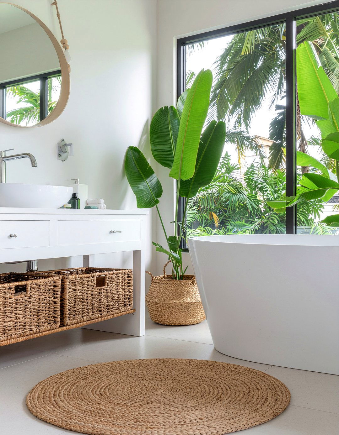 Woven Baskets - 30 jungle bathroom ideas