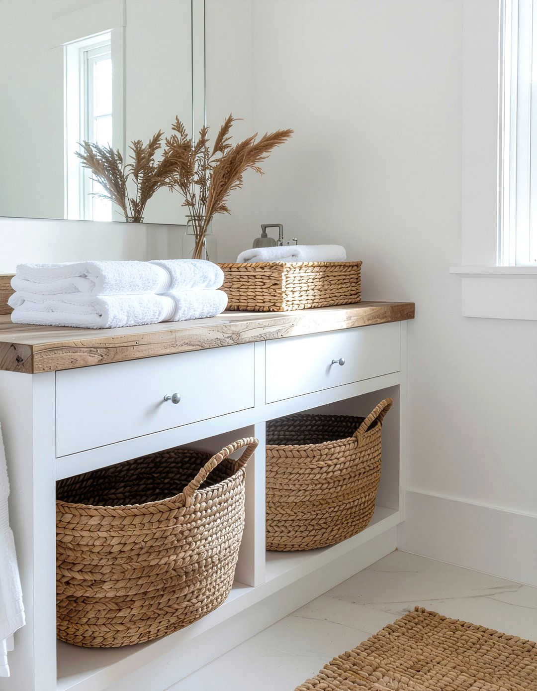 Woven Baskets - 30 bathroom sink accent ideas
