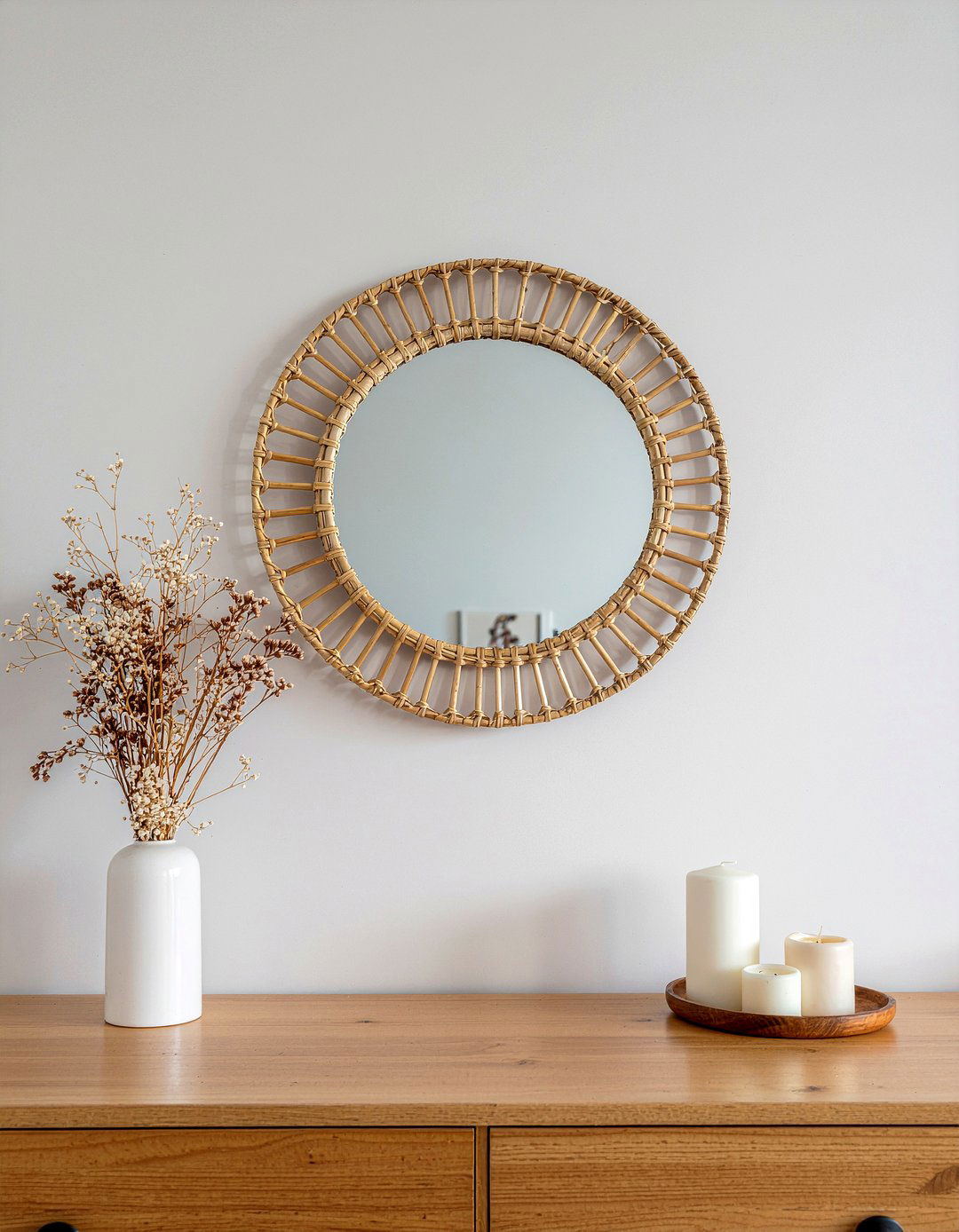 Woven Mirror Frame - 30 handwoven bedroom ideas