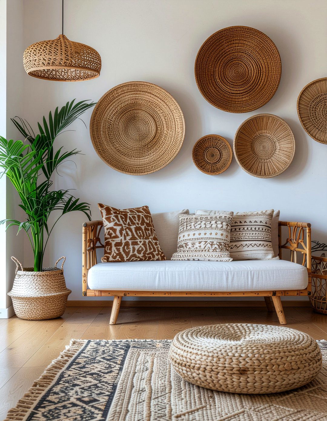 Woven Palm Basket - 30 Mexican living room ideas