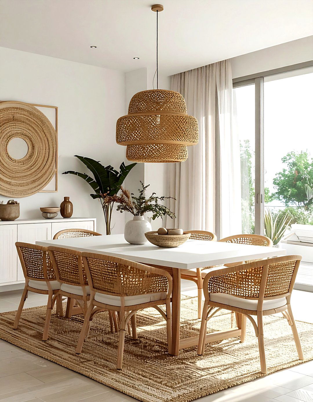 Woven Pendant Light - 30 dining room accent ideas