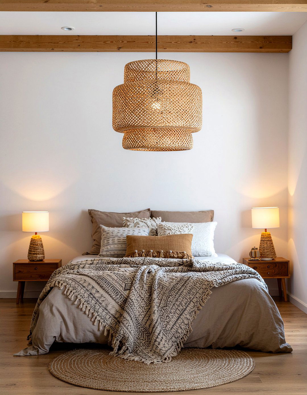 Woven Pendant Light - 30 woven bedroom ideas