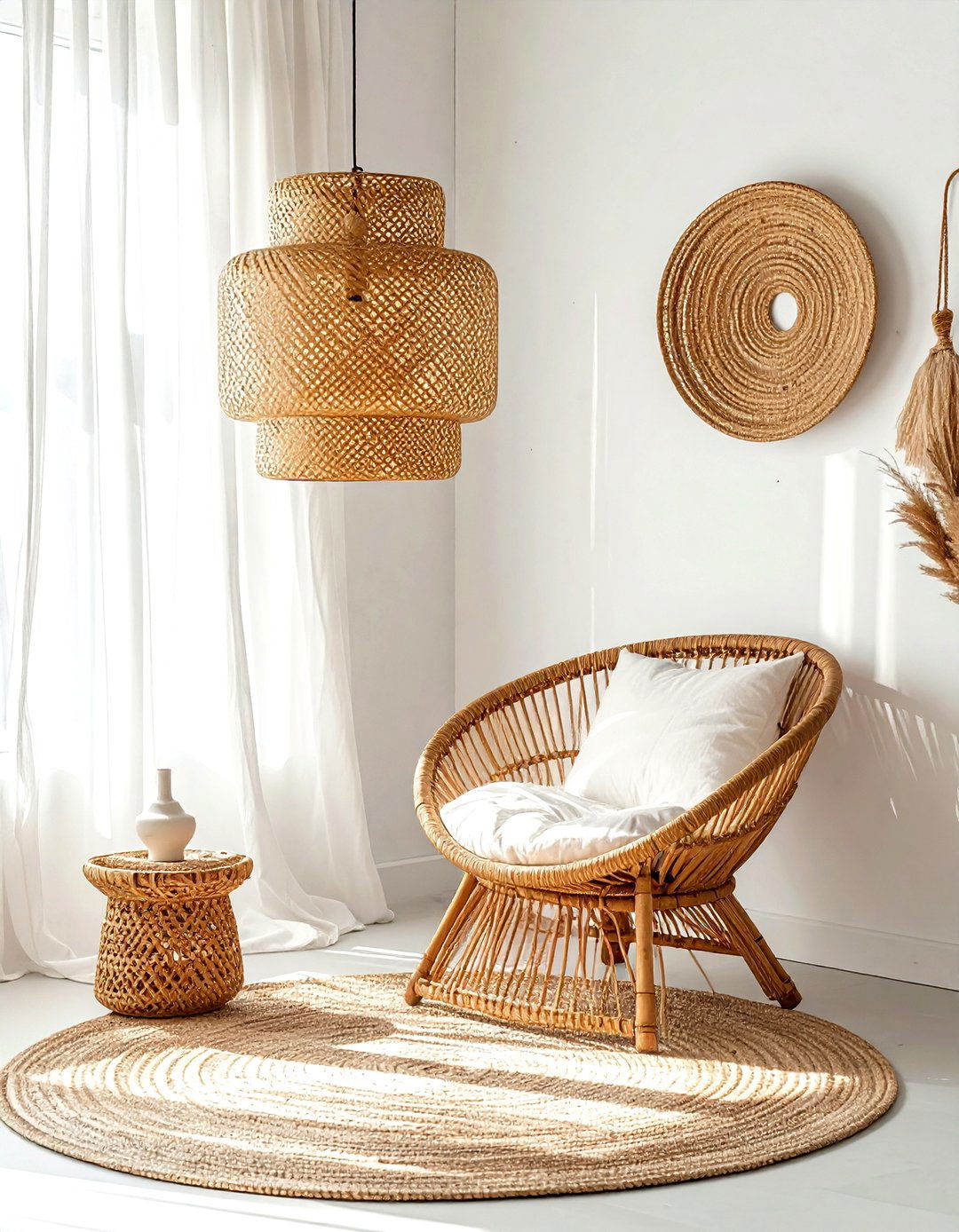 Woven Rattan Accents - 30 apartment decor ideas