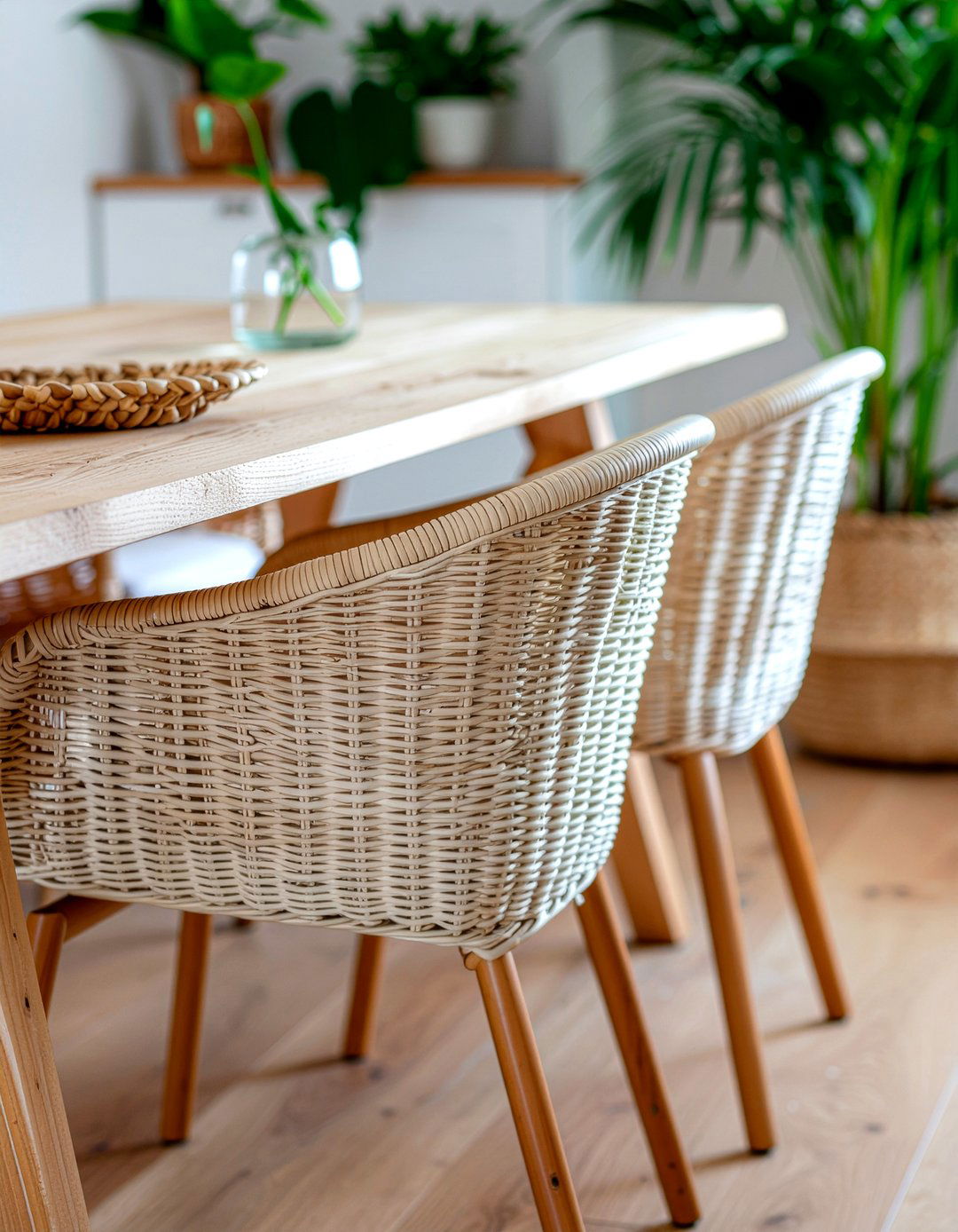 Woven Rattan Chairs - 30 country dining room ideas