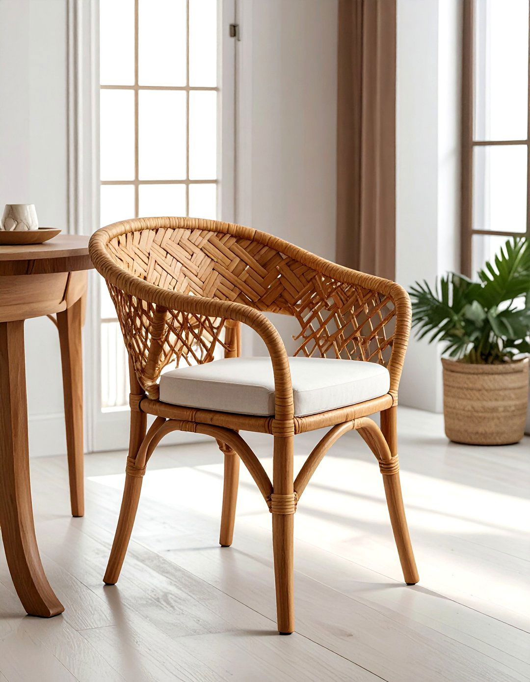 Woven Rattan Dining Chair - 30 rattan dining chair ideas