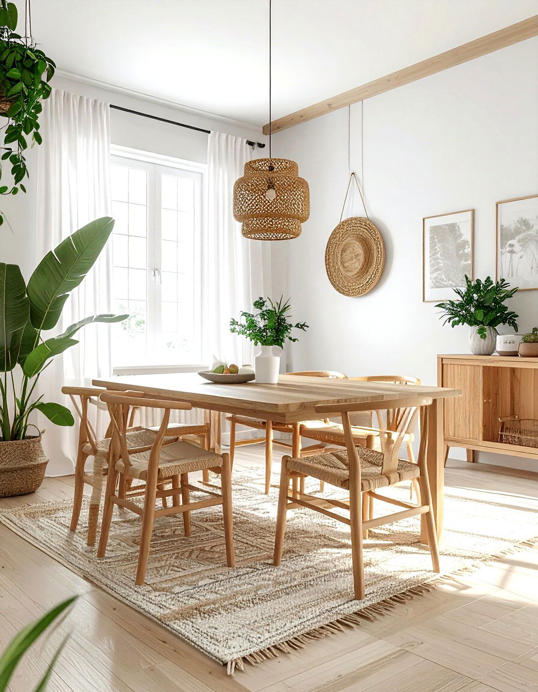 Woven Rattan Light - 30 dining room task lighting ideas