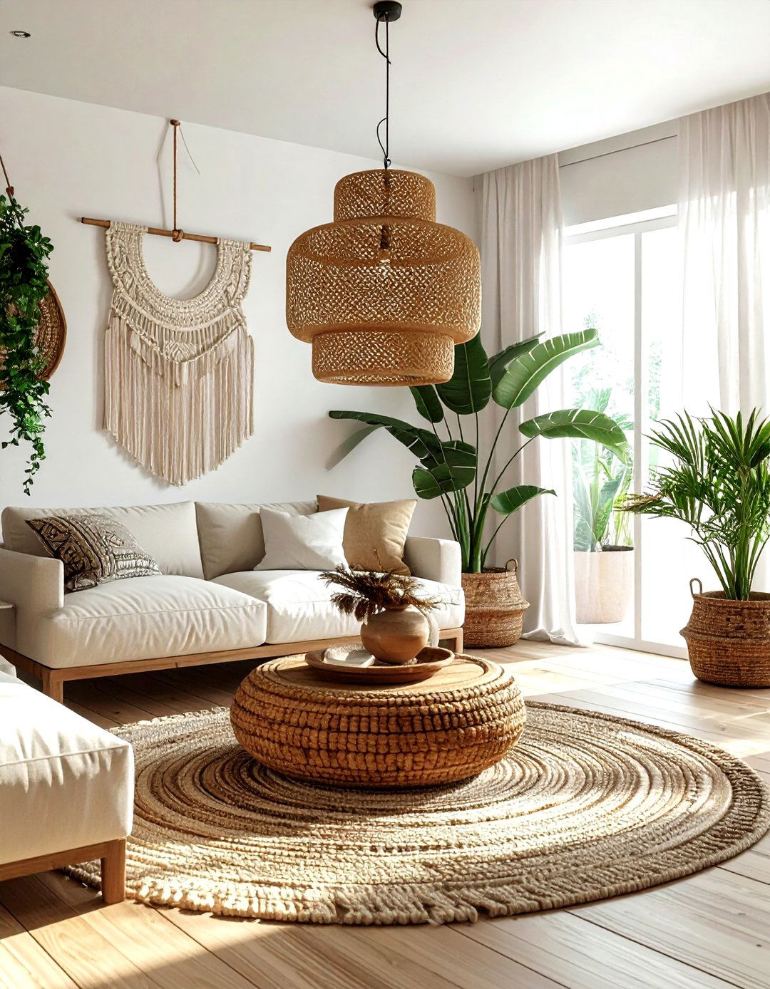 Woven Rattan Pendant - 30 living room lighting design