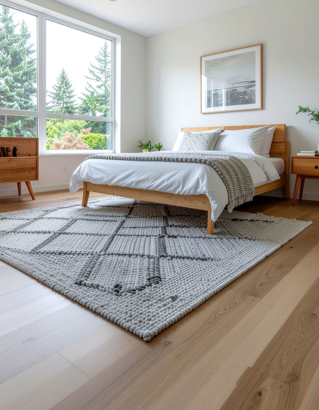 Woven Rug Bedroom - 30 scandinavian bedroom ideas