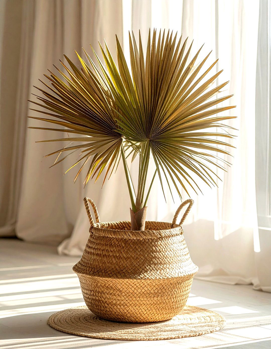 Woven Seagrass Basket Planter - 30 decorative planter ideas
