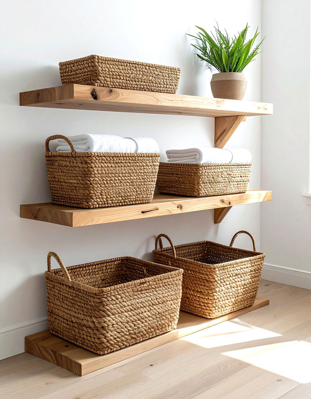 Woven Seagrass Baskets - 30 nautical bathroom ideas