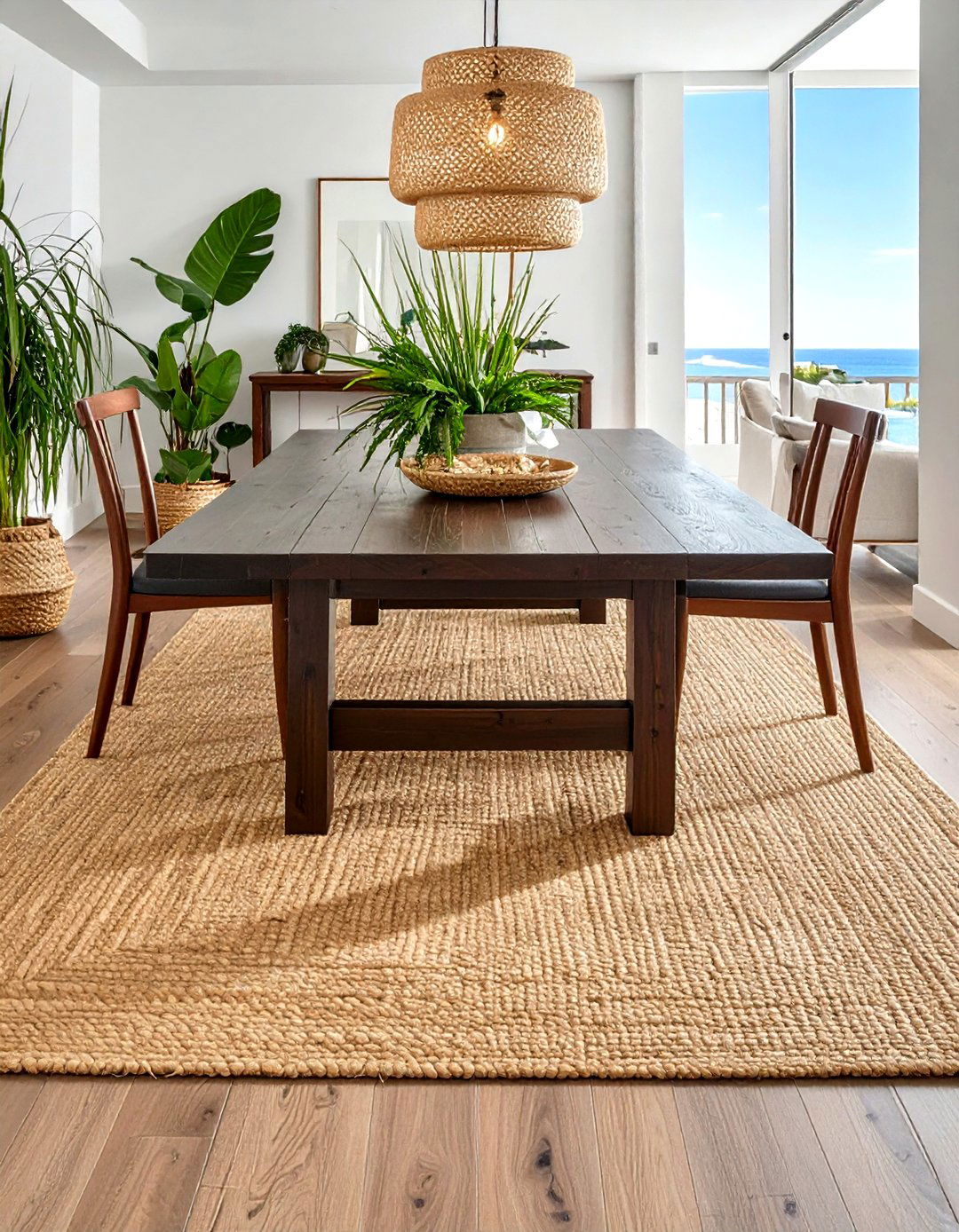 Woven Seagrass Rug - 30 Thai dining room ideas