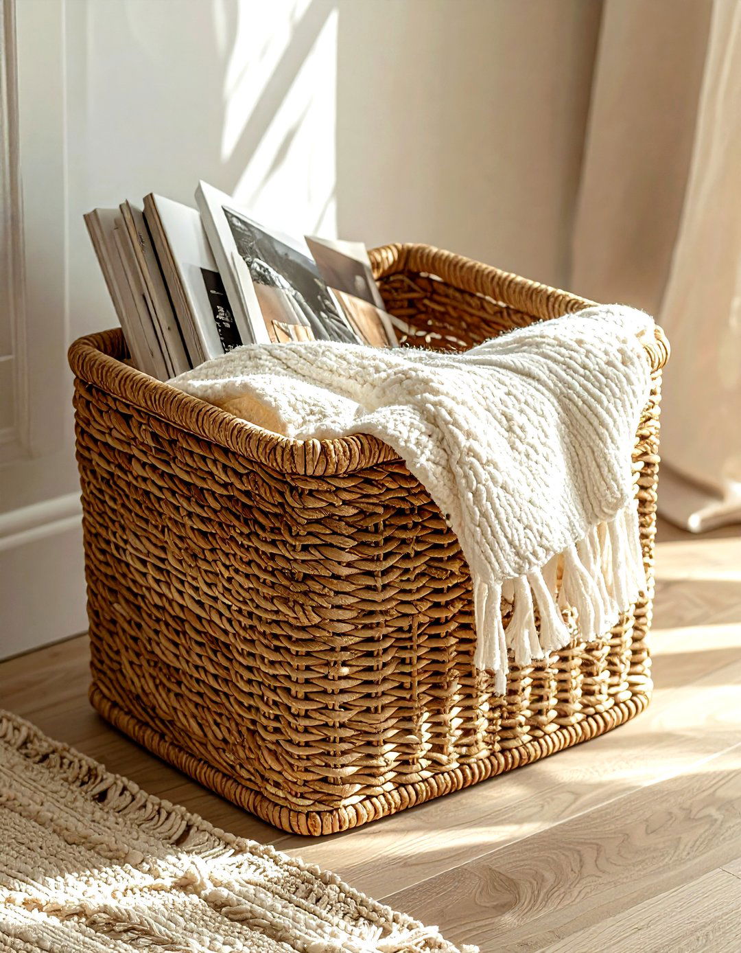 Woven Seagrass Storage Box - 30 box decor ideas