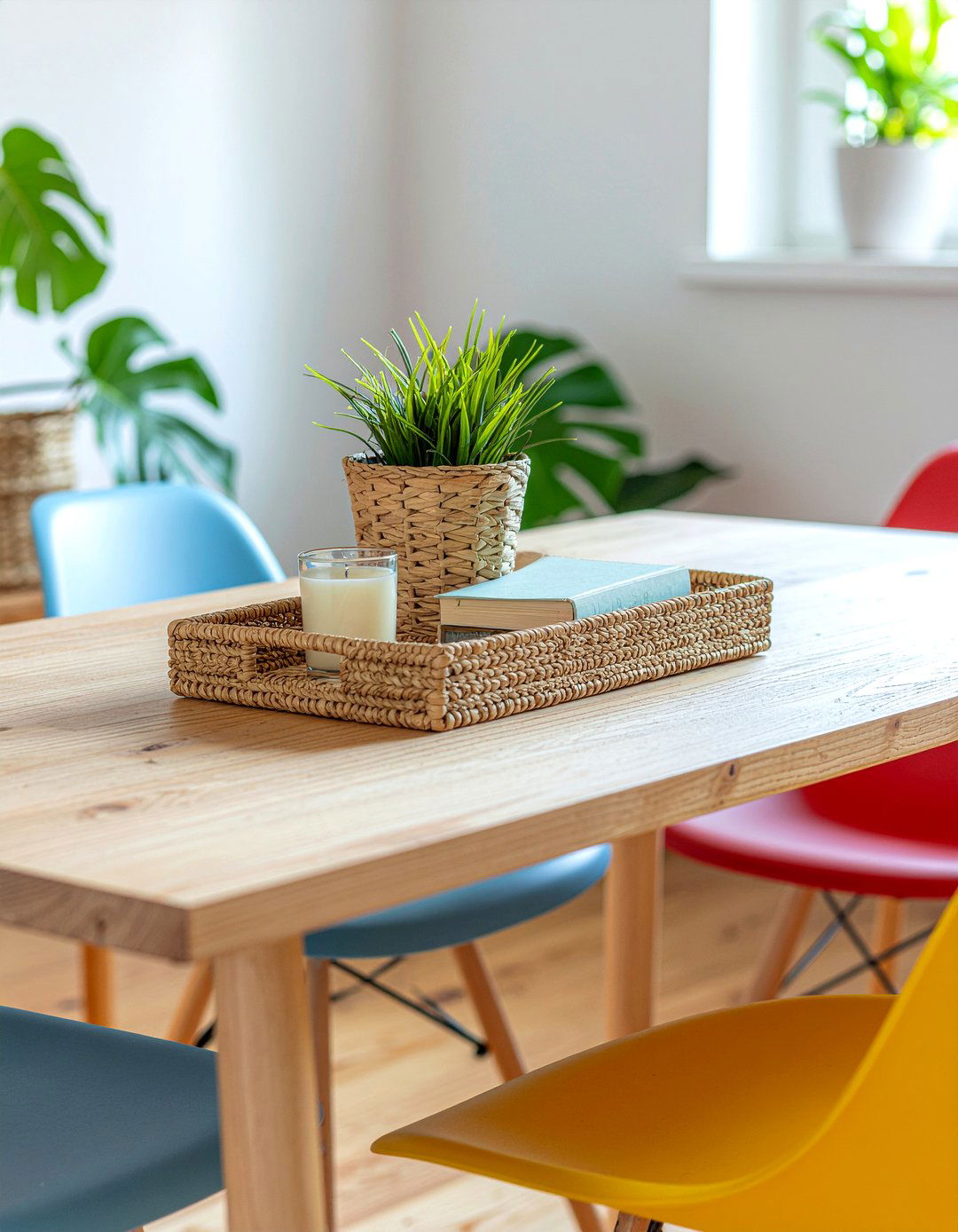 Woven Seagrass Tray - 30 everyday centerpiece dining ideas