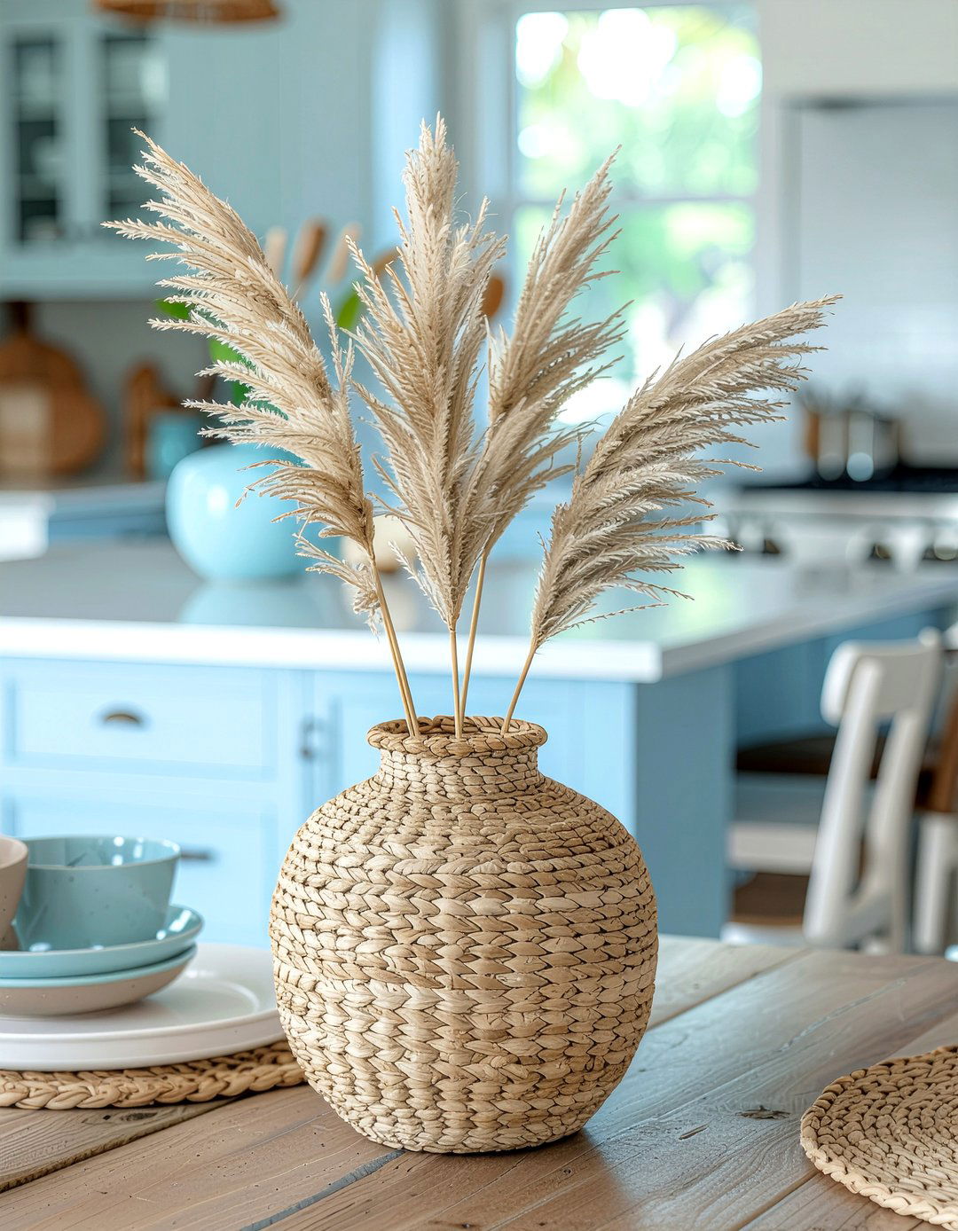 Woven Seagrass Vase - 30 kitchen vase ideas