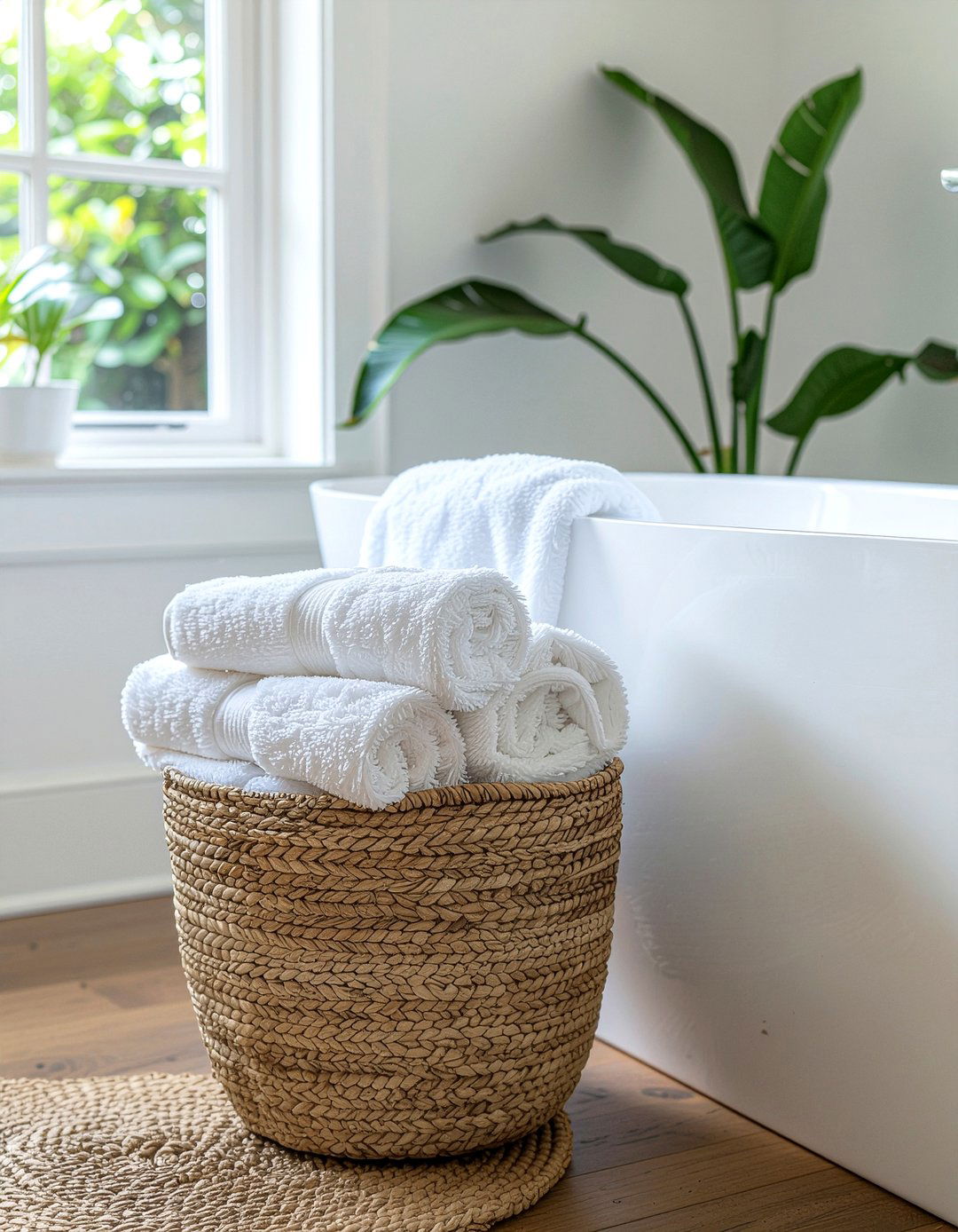 Woven Storage Basket - 30 bathroom essentials ideas